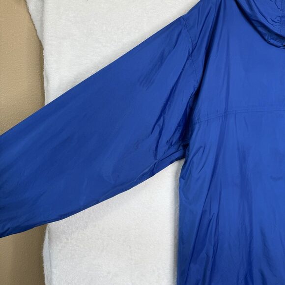 Cabela's Mens M Blue Full Zip Hooded Packable Windbreaker Jacket *Stained* - Picture 15 of 16